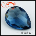 dark blue pear shape lab created crystal GLPS0065
